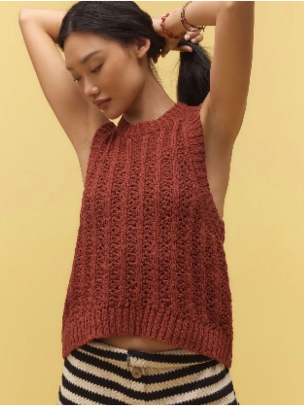 Anthropologie Pilcro Stitched Sleeveless Sweater Tank Top